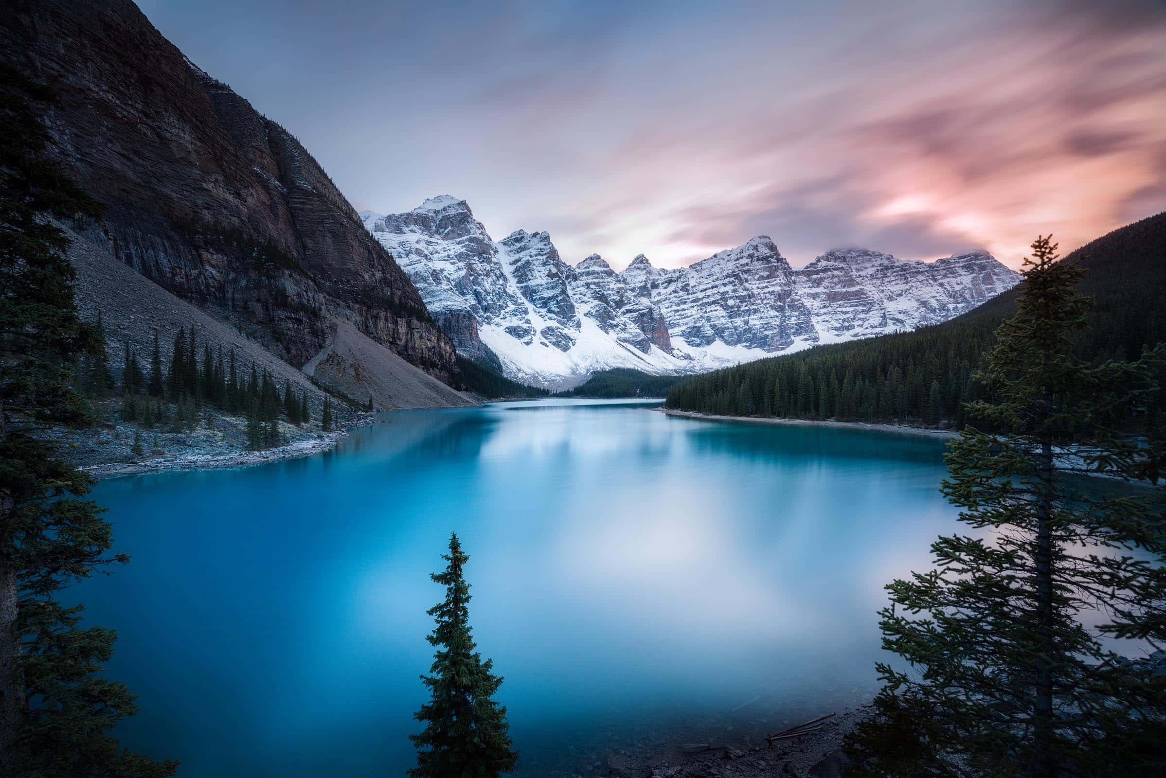 Photograph of Moraine Lake in Banff, Canada by Brent Goldman Photography