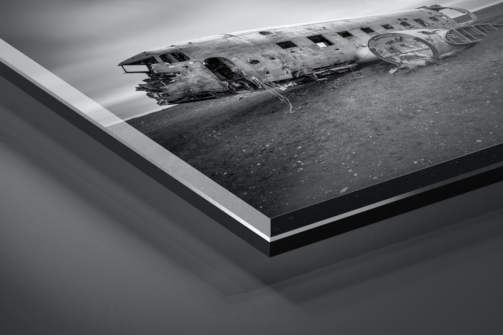 Fine art limited edition acrylic print of Plane Crash in Solheimasandur Beach, Iceland by Brent Goldman Photography