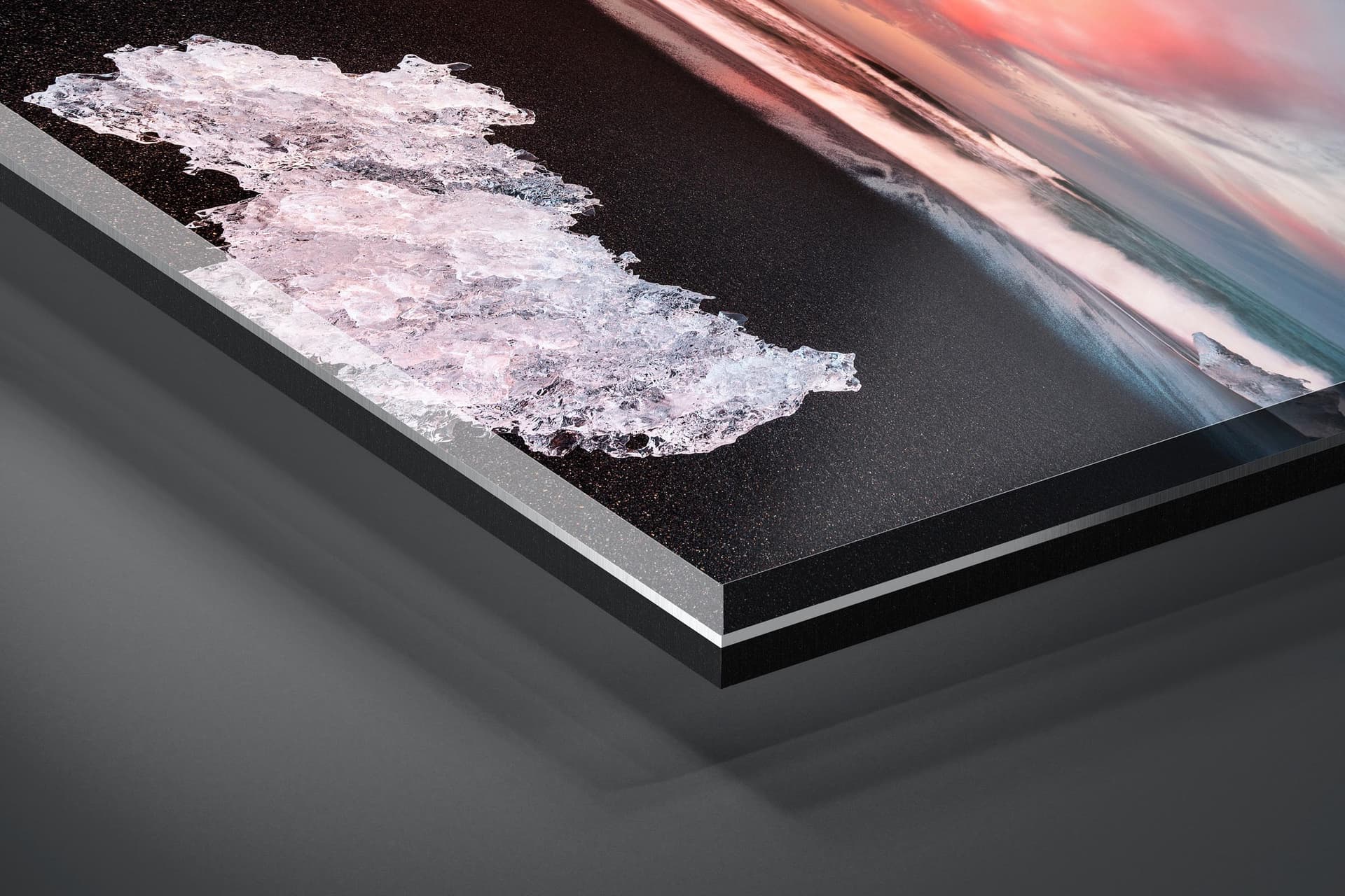 Fine art limited edition acrylic print of Ice Beach in Jokulsarlon, Iceland by Brent Goldman Photography