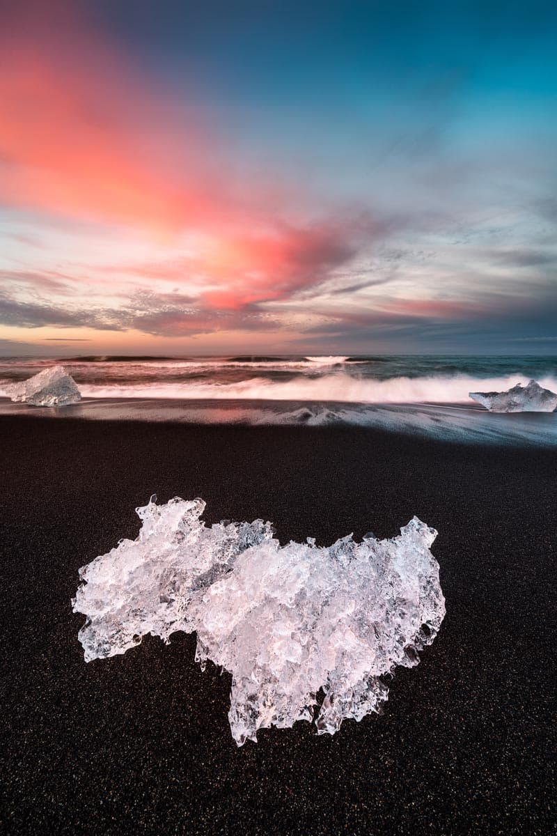 Photograph of Ice Beach in Jokulsarlon, Iceland by Brent Goldman Photography