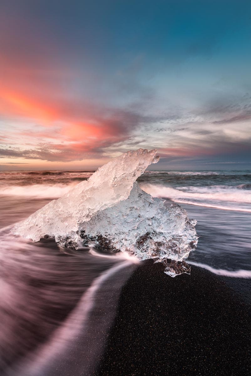 Photograph of Ice Beach in Jokulsarlon, Iceland by Brent Goldman Photography