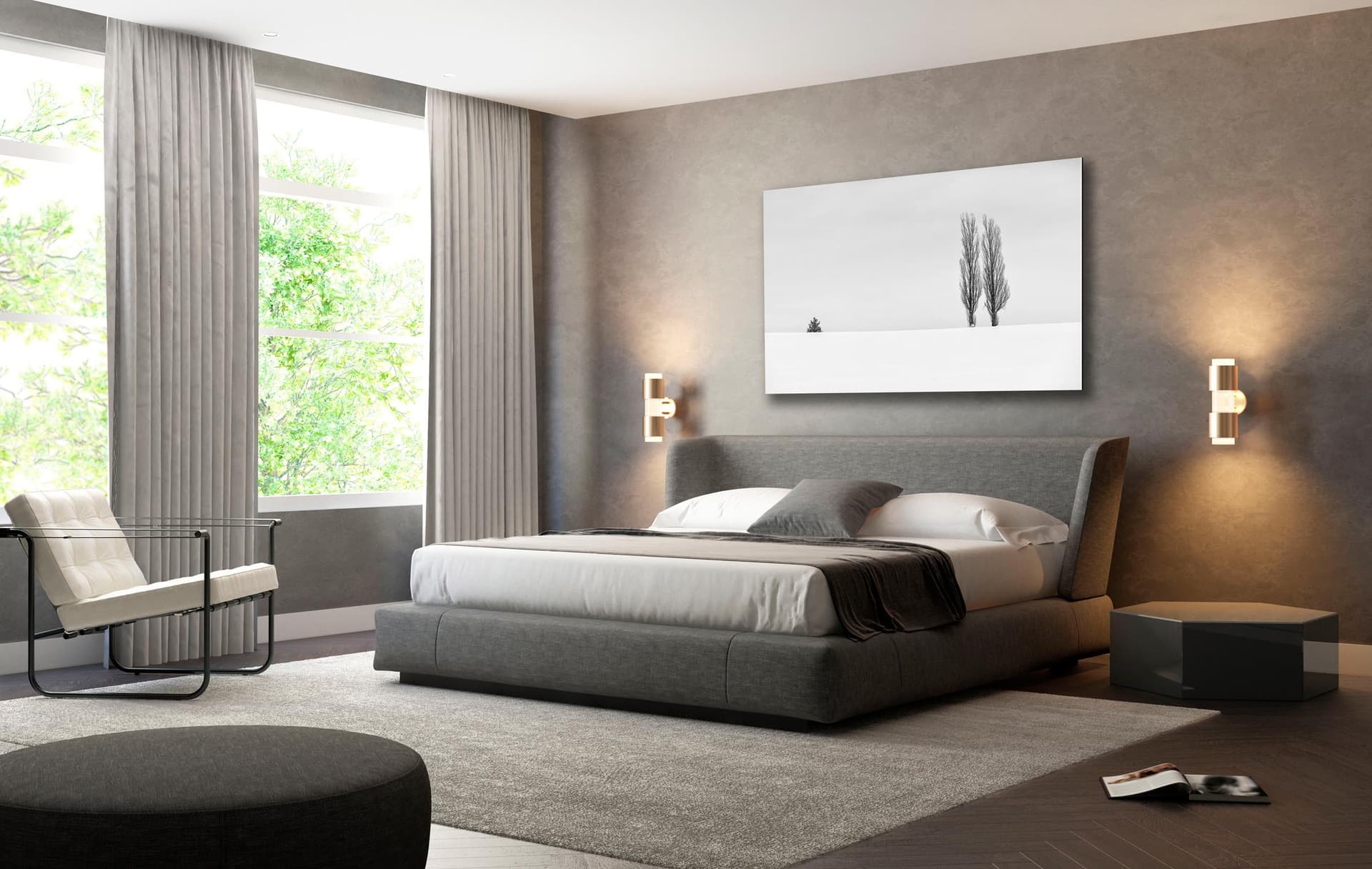 Wall art of Trees in Biei, Japan by Brent Goldman Photography