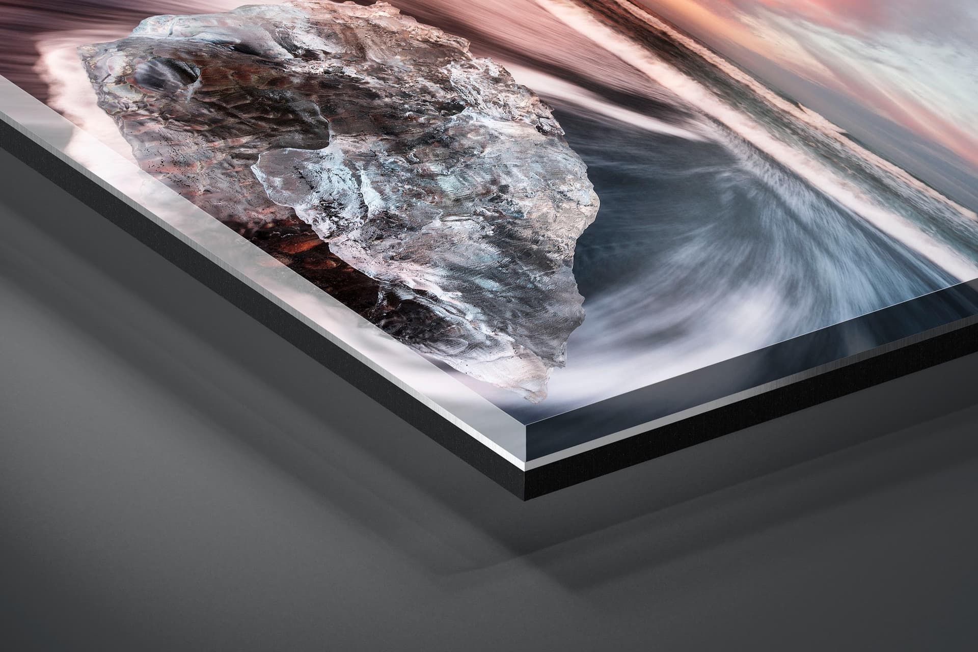 Fine art limited edition acrylic print of Ice Beach in Jokulsarlon, Iceland by Brent Goldman Photography