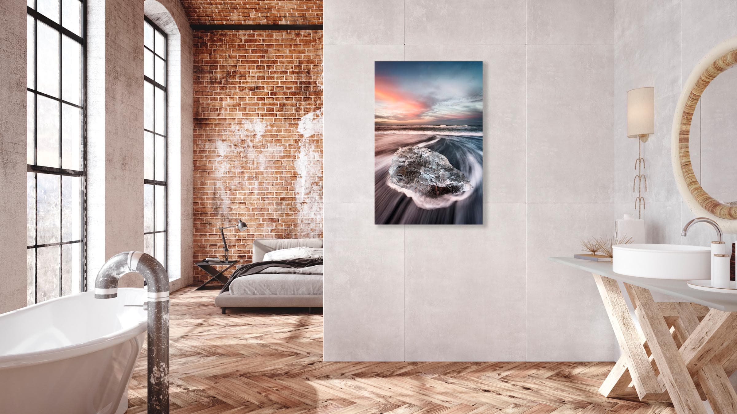 Wall art of Ice Beach in Jokulsarlon, Iceland by Brent Goldman Photography