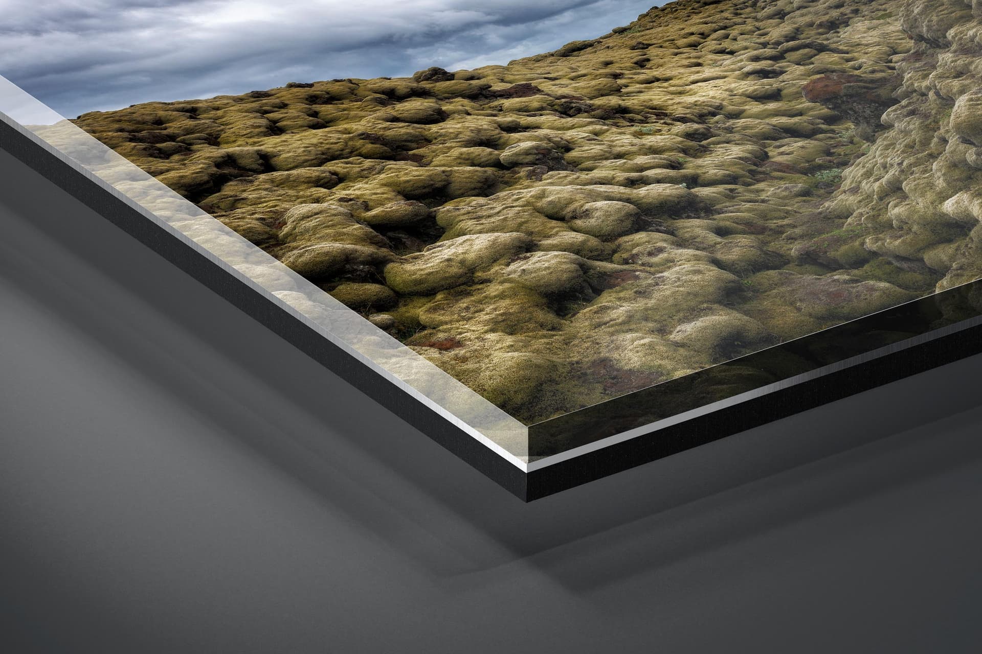 Fine art limited edition acrylic print of Lava Field in Eldhraun, Iceland by Brent Goldman Photography