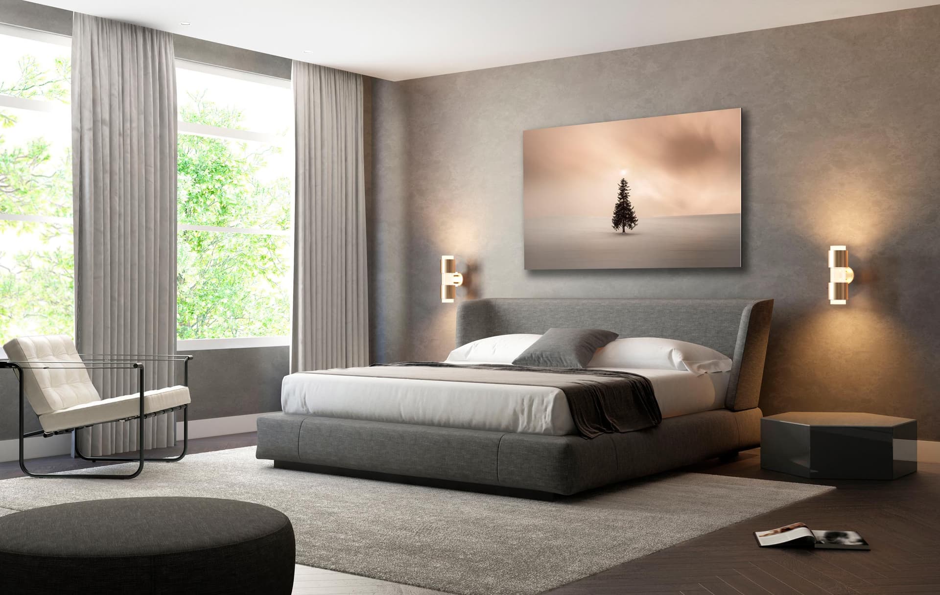 Wall art of Christmas Tree in Biei, Japan by Brent Goldman Photography