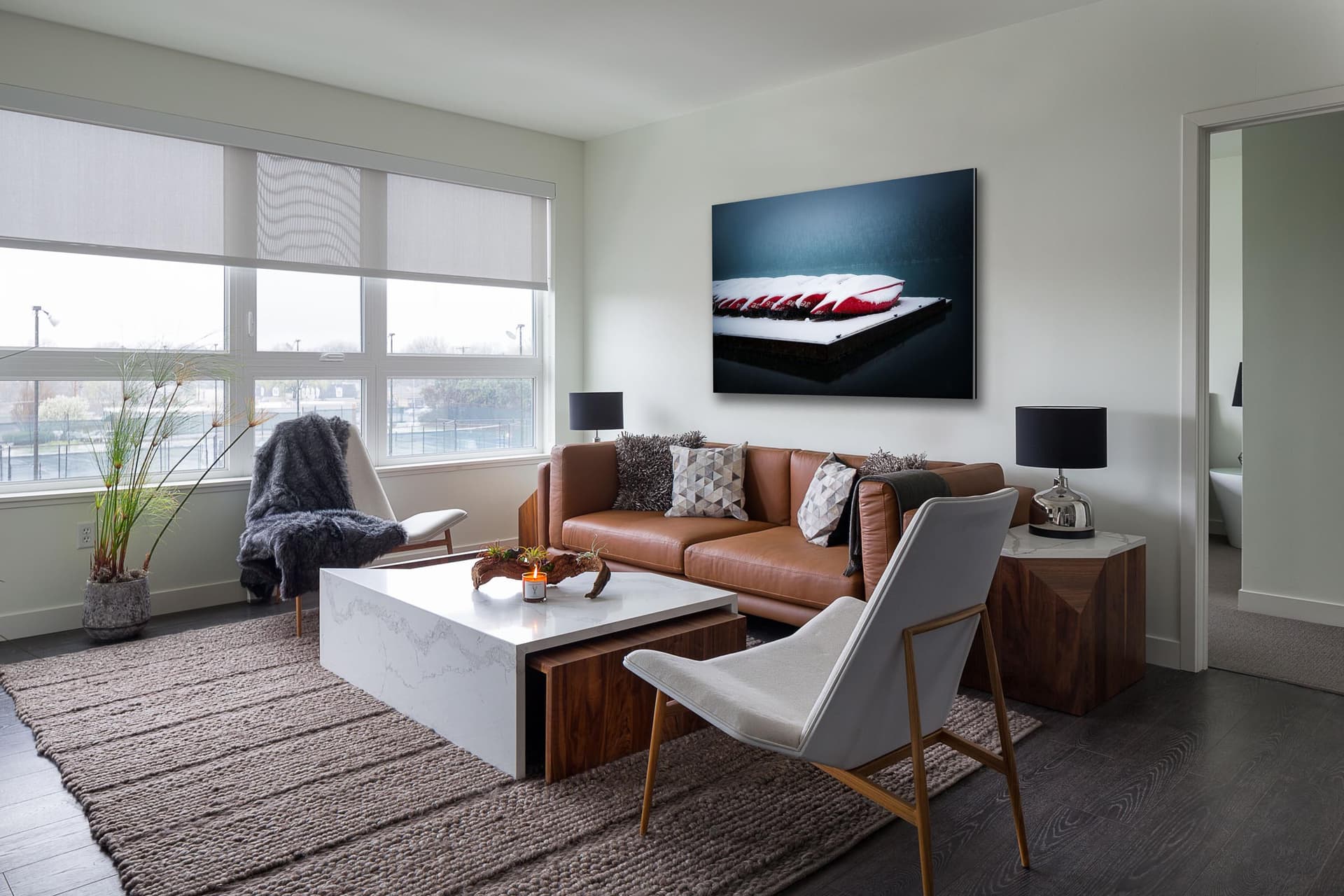 Wall art of Canoes Lake Louise in Banff, Canada by Brent Goldman Photography