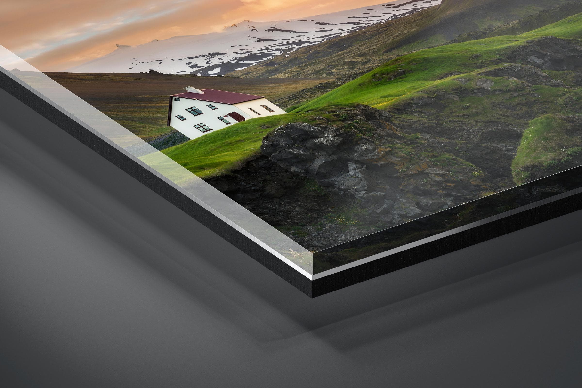 Fine art limited edition acrylic print of Lone House in Arnarstapi, Iceland by Brent Goldman Photography