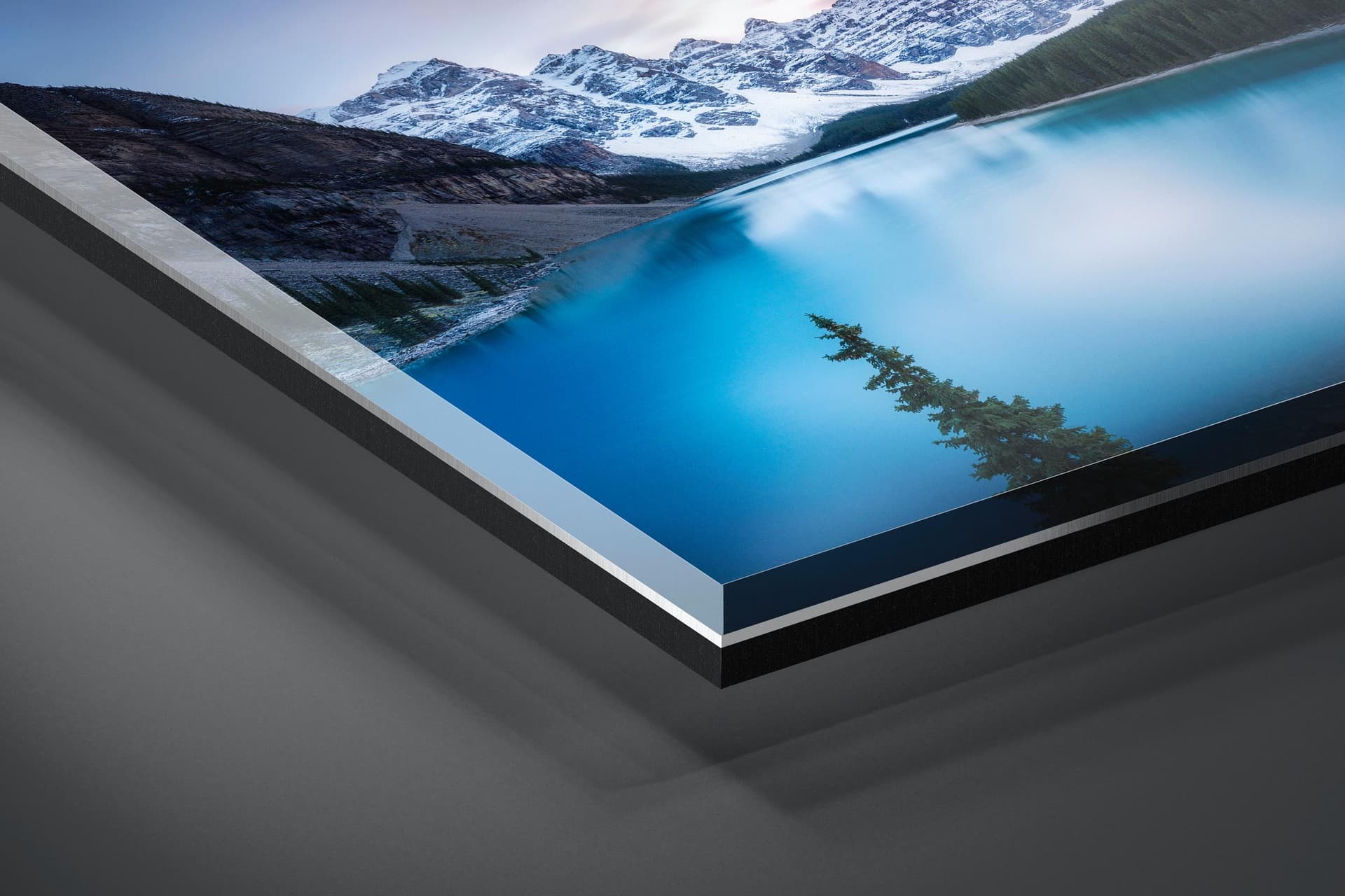 Fine art limited edition acrylic print of Moraine Lake in Banff, Canada by Brent Goldman Photography