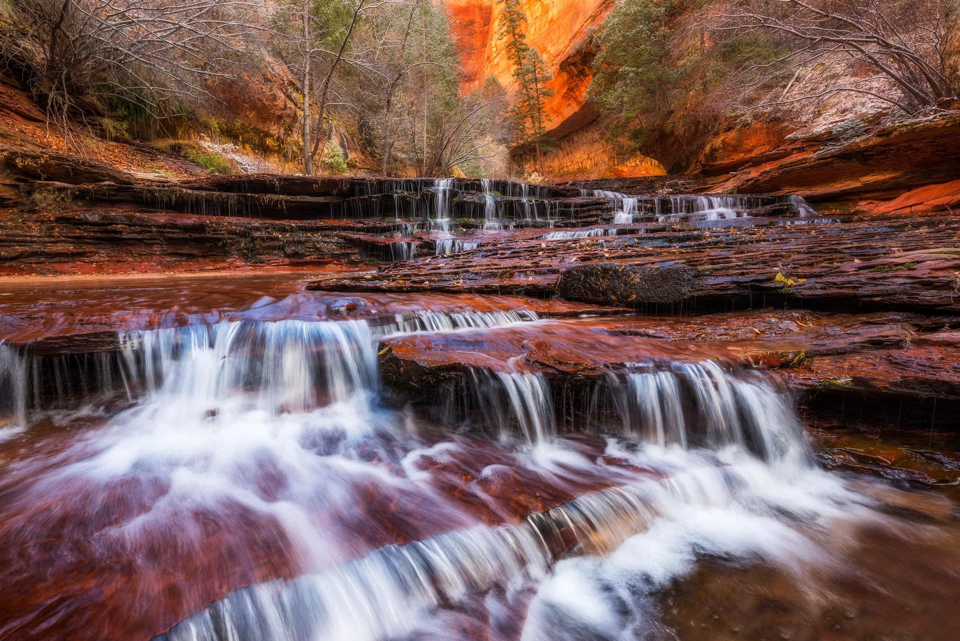 Photograph of Archangel Falls in Zion, Utah by Brent Goldman Photography