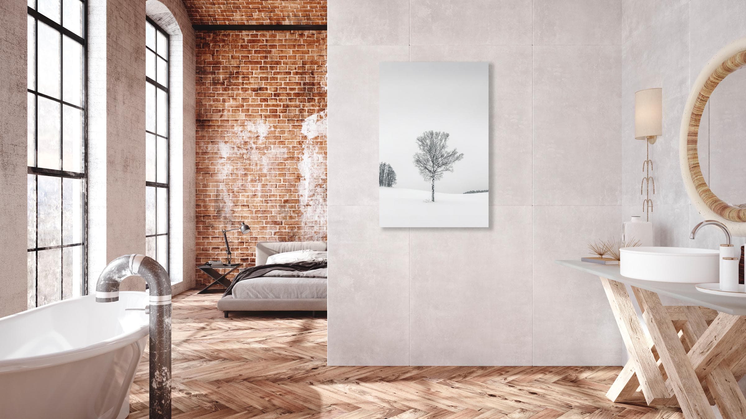 Wall art of Tree in Biei, Japan by Brent Goldman Photography