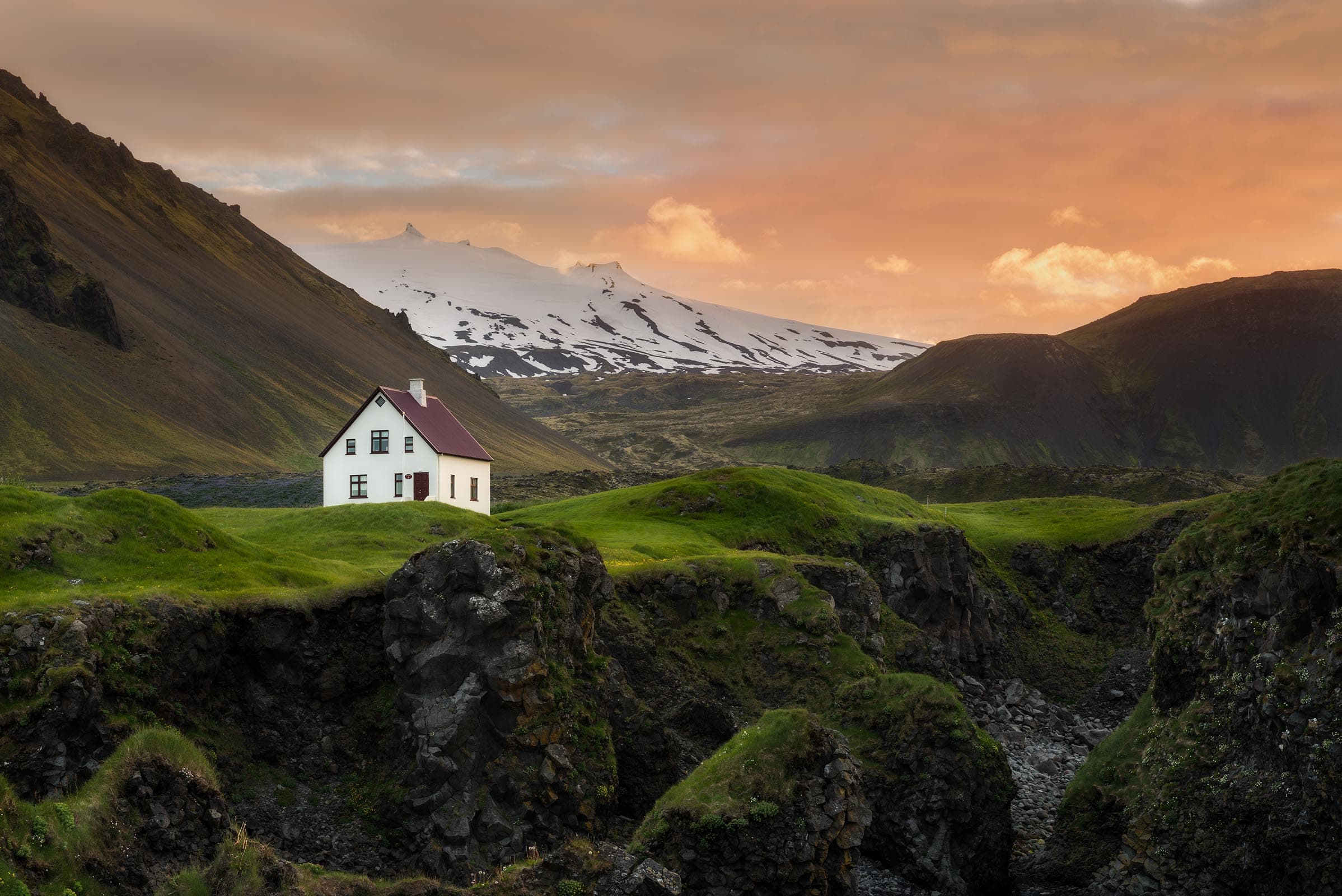 Photograph of Lone House in Arnarstapi, Iceland by Brent Goldman Photography