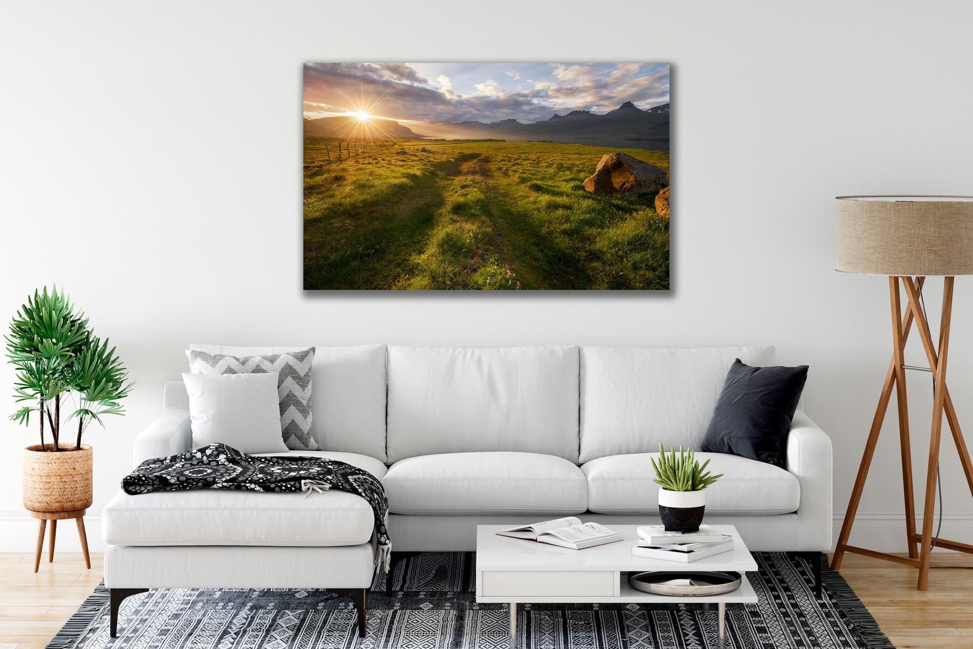 Wall art of Sunburst Meadow in Djupivogur, Iceland by Brent Goldman Photography
