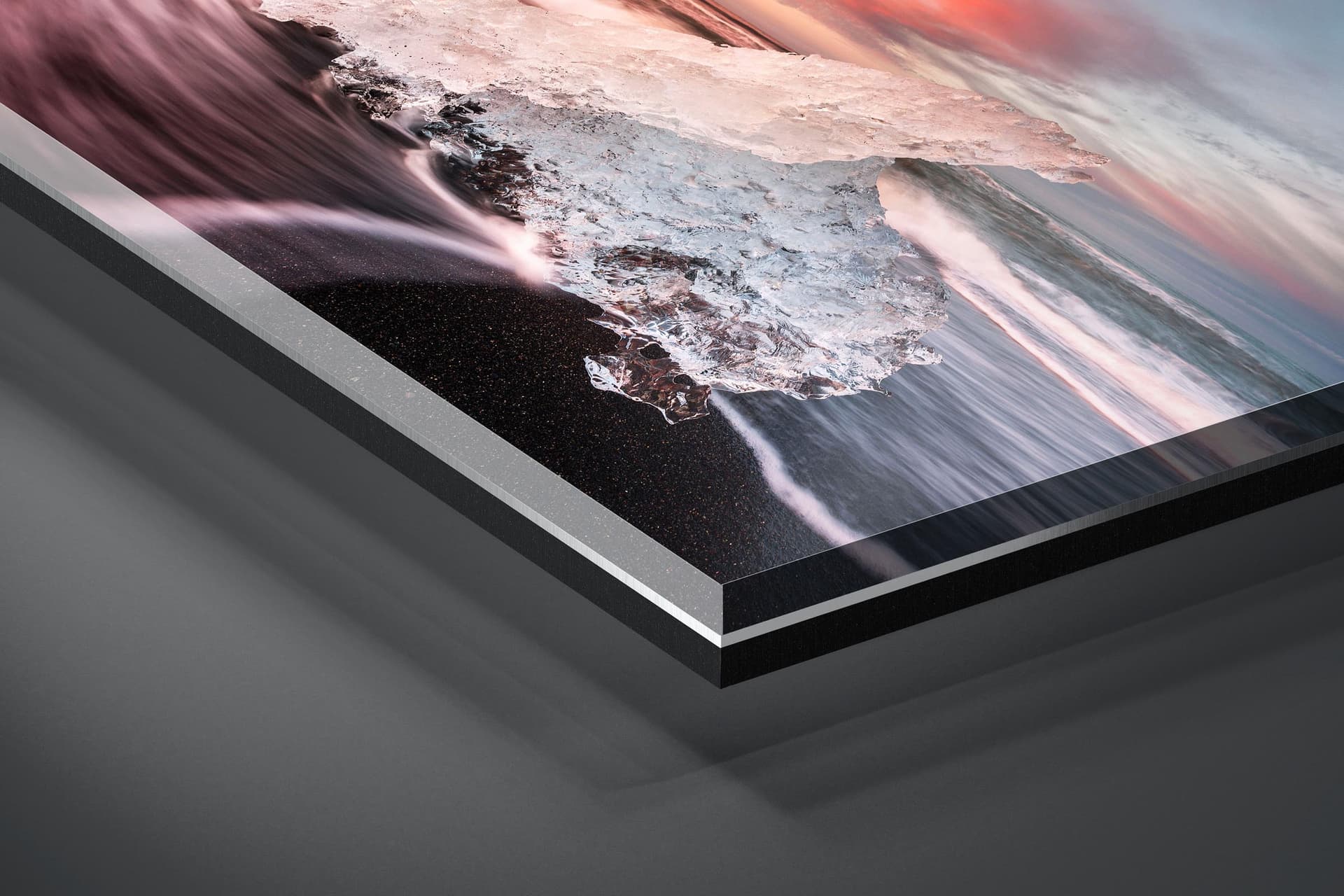 Fine art limited edition acrylic print of Ice Beach in Jokulsarlon, Iceland by Brent Goldman Photography