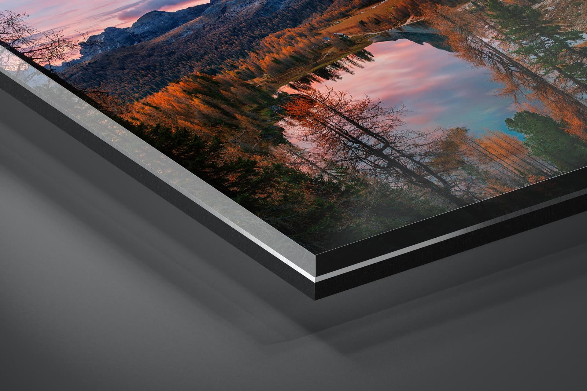 Fine art limited edition acrylic print of Lago Federa in Dolomites, Italy by Brent Goldman Photography