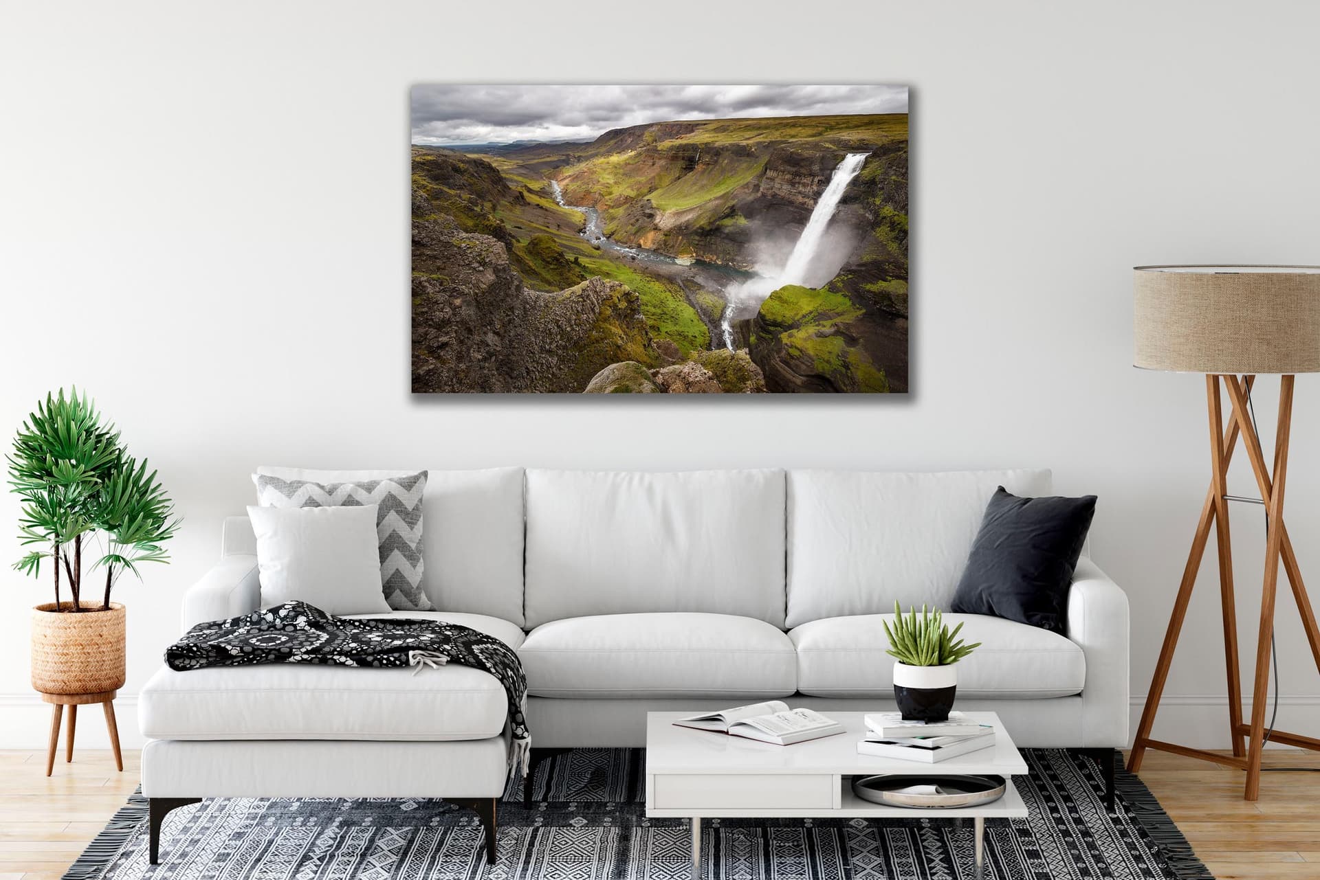 Wall art of Haifoss Waterfall in Highlands, Iceland by Brent Goldman Photography