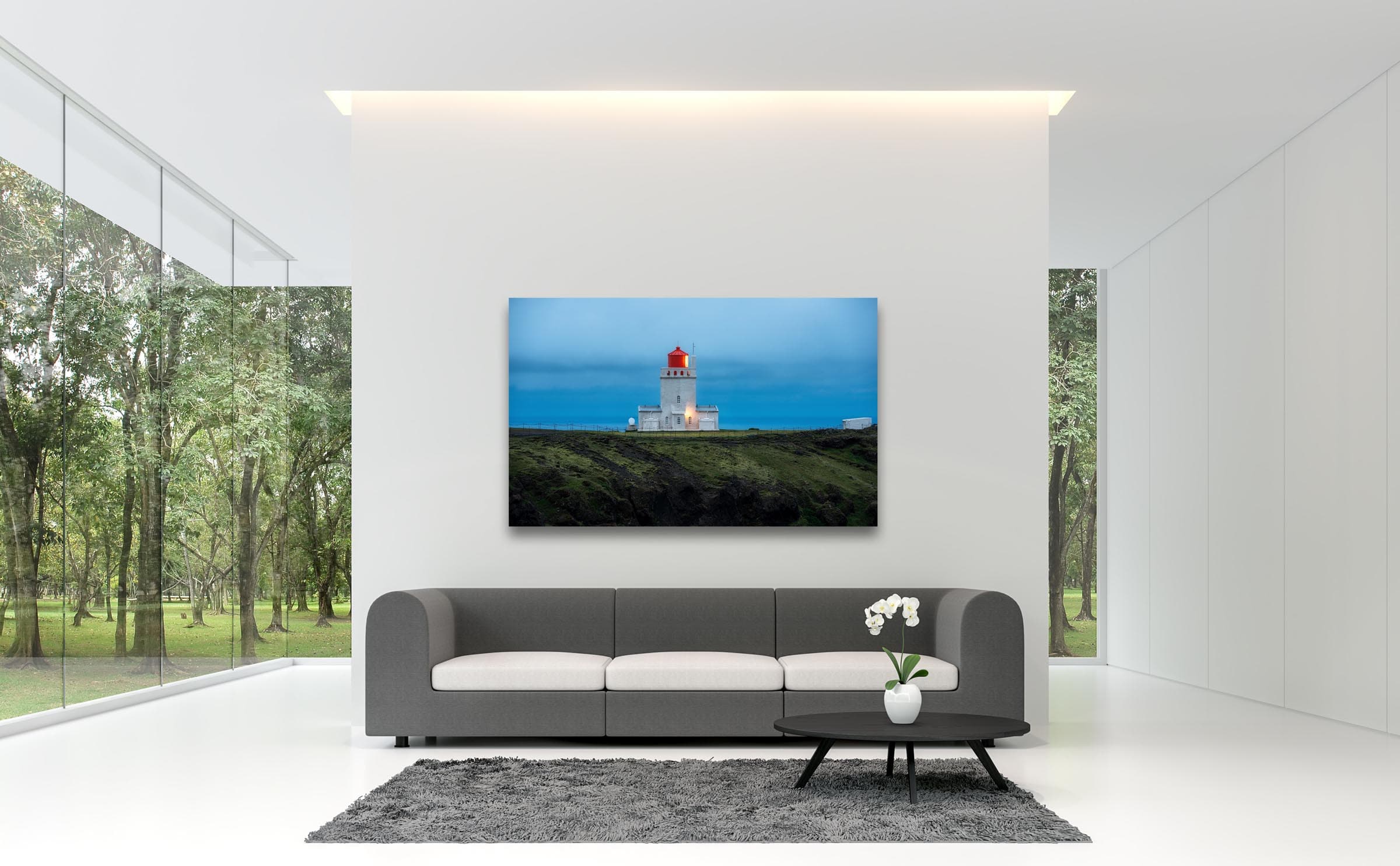 Wall art of Dyrholaey Lighthouse in Vik, Iceland by Brent Goldman Photography
