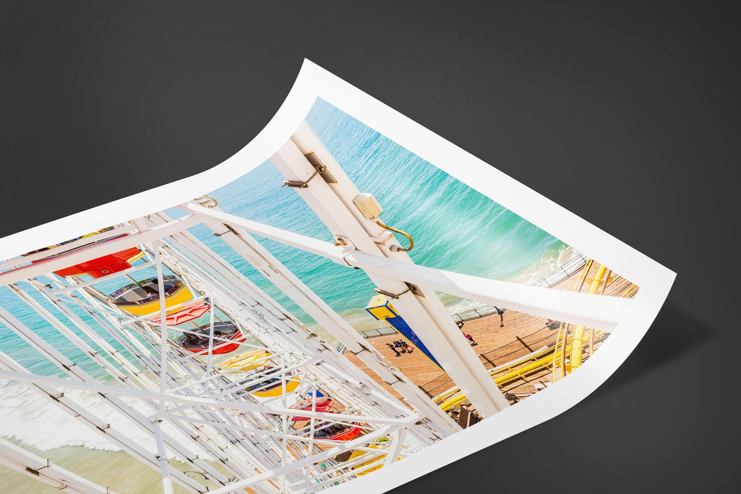 Fine art limited edition print of Ferris Wheel in Santa Monica, California by Brent Goldman Photography