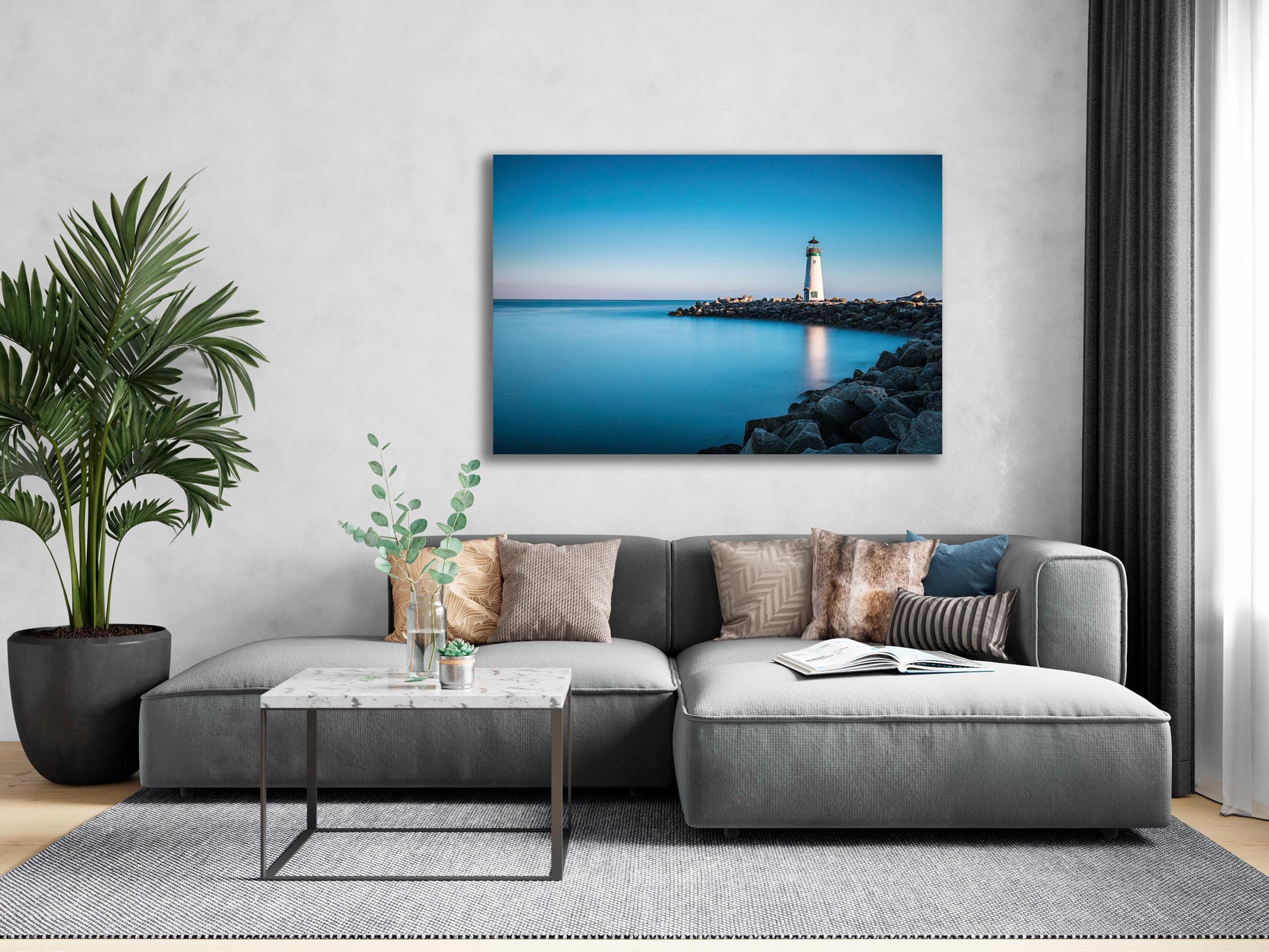 Wall art of Walton Lighthouse in Santa Cruz, California by Brent Goldman Photography