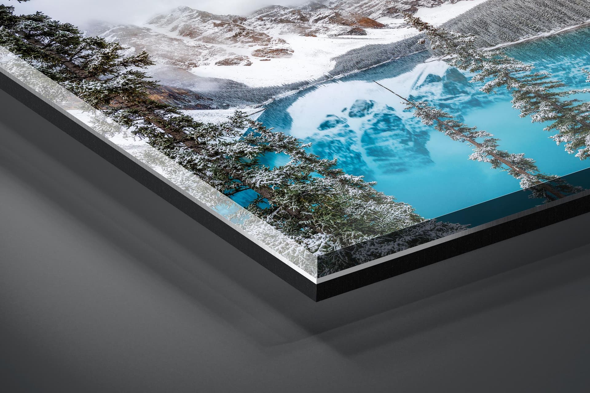 Fine art limited edition acrylic print of Moraine Lake in Banff, Canada by Brent Goldman Photography