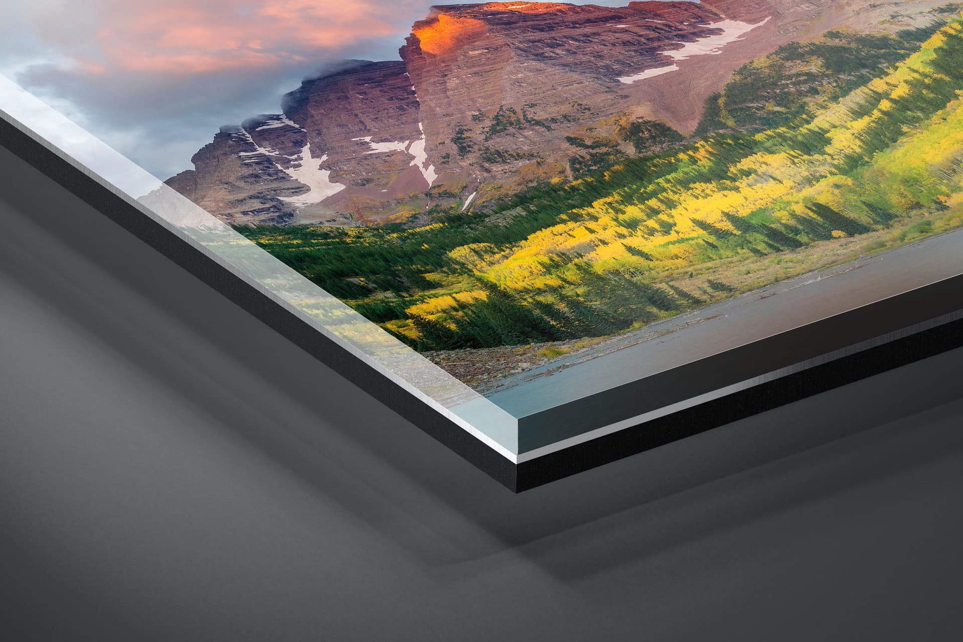 Fine art limited edition acrylic print of Maroon Bells in Aspen, Colorado by Brent Goldman Photography